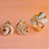 Flower Style 925 Silver Jewelry with Enamel Crystal Wedding Jewelry