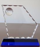 Classic Crystal Golf Trophy Blue Base