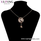 44846 Fashion Synthetic CZ Sweater Chain Rhodium Plated Necklace Jewelry