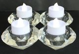 Crystal Tealight Holder with Four Poster