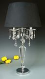 Phine Pd90050-01 Clear Crystal Desk Lamp with Fabric Shade