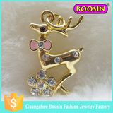 Fashion CZ Stones Dear Charm Gold Sika Deer Pendant #18457