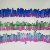 Semi Precious Stone Natural Crystal Rainbow Rough Points Bead