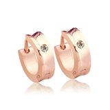 2017 Popular Style Stainless Steel Crystal Hoop Earring