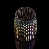 Round Candle Vessel with Debossed Pattern