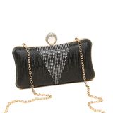2017 Newest Fashion Shining Box Chain Diamond Ring Clutch Bag