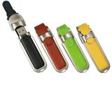 Pure Leather Metal Pendrive keychain 16GB USB Flash Memory