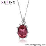 43833 Xuping Saudi Gold Necklace Crystals From Swarovski Charms Stone Pendant Necklace Jewelry