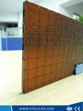 6.5mm Yellow/Amber Nashiji Wired Pattern Glass