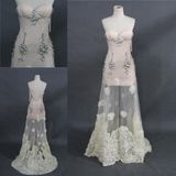 Heavy Beading Crystal Stones Sweetheart Champagne Long Dress Evening Gown