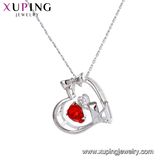 Necklace-00311 Xuping Wholesale Heart Shape Gold Plated Crystals From Swarovski Pendant Necklace Jewelry