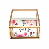Wedding Square Shaped Glass Jewelry Storage Box Jb-1066