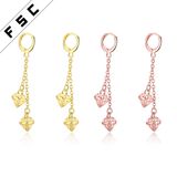 Fashion Accessories Gold Plated Cubic Zirconia Women Dangle Earrings