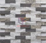 Grey Travertine Mix White Marble Mosaic (CFS911)
