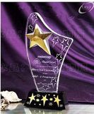 Engraving Star Crystal Trophy with Black Base