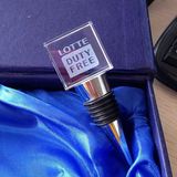 Custom Logo Square Shape Crystal Bottle Stoppers Glass Wine Stopper