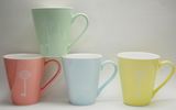 Color Glaze Ceramic Mug with Decl