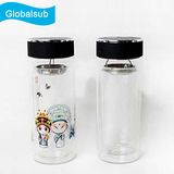 Sublimation Coating Tea Infuser Glass Water Bottle