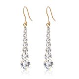 Fancy Design Latest Clear Crystal Drop Design Artificial Earrings Gold Jewelry for Women