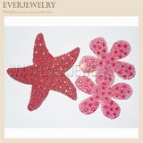 Star and Flower Design of Hot Fix Rhinestone Mesh