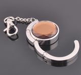 Round Purse Hook Handbag Hanger Safer Cleaner Bag, Table Hanger, with Velvet Pouch