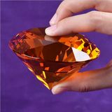 Paperweight Crafts 80mm Pink Rainbows Quartz Crystal Glass Diamond Feng Shui Wedding Suppies Party Decoration