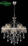 Modern Popular Iron Crystal Ceiling Light (D-9302/5)
