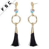 Cusotm Fashion Designs Jewelry Handmade Crystals Tassel Long Hanging Earrings