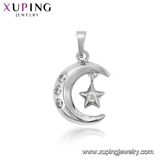 31722 Fashion Luxury Flower Rhinestone CZ Rhodium Imitation Jewelry Chain Pendant