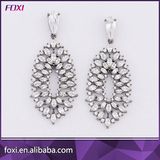 Micro Pave Setting Hoop Earring with Black Rhodium Plated