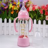 180ml Crystal Diamond Baby Glass Bottle with Bottom Set