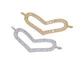 CZ Micro Paved Lucky Heart Charm Beads