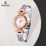 Small Fashion Women Quartz Watch with Leopard Diamond Dial Design