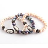 2018 New Design Crystal Paved Pearl Bead Bracelet