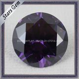 Brilliant Cut Round Shape Purple Cubic Zirconia Gemstone