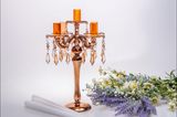 Golden Five Poster Glass Candle Holder for Wedding Decoration