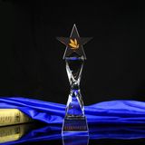 Crystal Glass Trophy with Five-Pointed Star