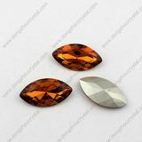 Crystal Fancy Stones 9*18mm Light Topaz Color Horse Eyes Shape