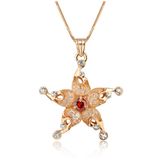 Dubai Style Starfish Design Mesh Crystal Jewelry Necklace