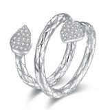 Women Fashion Jewelry Zirconia Plated Open Rings