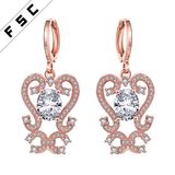 Classical Zircon Gold Plated Animal Shape Dangle Drop Earrings