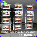 Landscape Crystal Acrylic Hanging LED Light Box for Real Estate Agency Window Display