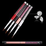Mink Hair Fiber Crystal Pen Manicure Tips Tools Rhinestone Handle Acrylic Nail Brush Pen