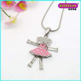 Fashion Custom Lovely Girl Charm Wholesale Silver Pendant Necklace