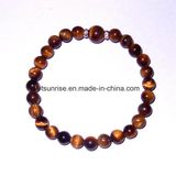 Fashion Natural Gemstone Men Women Crystal Beaded Tiger Eye Bracelet Bangles