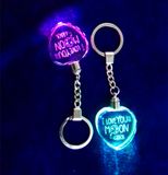 Heart Shape Crystal Keychain, LED Light Glass Keychain for Gifts