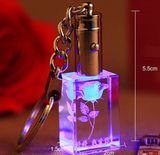 Custom 3D Laser Glass Crystal Keyring