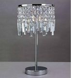 Metal Table Lamp with Crystal Shade (WHT-307)
