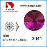 Dz-3041 Fuchsia Sew on Flat Back Stone for Sewing Garment