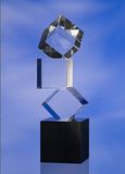 New Crystal Trophy of Cubes on Biack Base